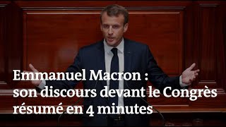 Emmanuel Macron  son discours devant le Congrès résumé en 4 minutes [upl. by Emelda759]