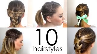 10 Quick amp Easy Everyday Hairstyles in 5 minutes [upl. by Lauritz124]