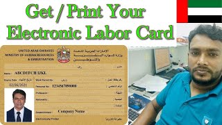 How to Get Labor Card Copy form Online  Print Electronic Work Permit Card online Dubai [upl. by Mook]