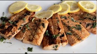 Grilled Salmon Recipe on a Kamado Style Ceramic Charcoal Grill [upl. by Kirchner488]