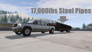 BeamNGdrive Freeroam West Coast USA  17000lbs Steel Pipes to Pipe Line [upl. by Erret]