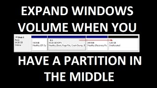 HOW TO EXPAND A WINDOWS VOLUME WITH A PARTITION IN THE MIDDLE  GPARTED LIVE Windows 11 10 8 7 [upl. by Nisotawulo]