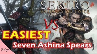 Sekiro Shadows Die Twice  How To Kill Seven Ashina Spears  Shikibu Toshikatsu Yamauchi EASIEST [upl. by Engud]