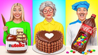 Me vs Grandma Chocolate Food Challenge  Funny Moments by Choco DO [upl. by Griz]