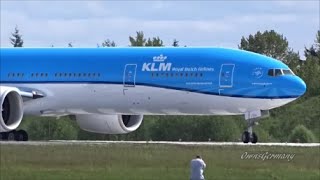 New Livery KLM 777300ER PHBVO Delivery Flight as Spectators Watch  KPAE Paine Field [upl. by Idona634]