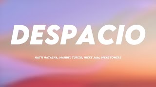 Despacio  Natti Natasha Manuel Turizo Nicky Jam Myke Towers Lyrics Video [upl. by Enelez140]