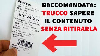 Raccomandata TRUCCO sapere il contenuto senza ritirarla [upl. by Aliled]