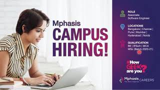 Trainee Associate Software Engineer Freshers Mphasis  Job Openings for Freshers  BE BTECH MCA [upl. by Hebrew]