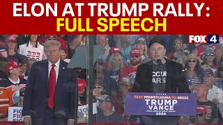 Elon Musk at Trump rally in Butler PA FULL SPEECH [upl. by Ihtak]