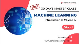 ✅Day1 Introduction to ML And AI  30 Days Free Machine Learning Master Class [upl. by Auqeenahs453]