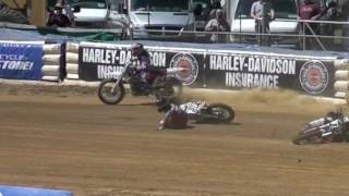 Brad Baker and Jimmy Wood crash at the Peoria TT [upl. by Neale]