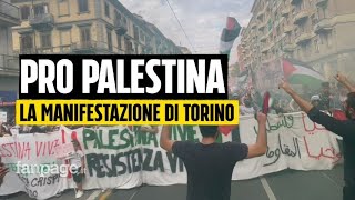 A Torino oltre 2000 manifestanti pro Palestina quotIn piazza per fermare il massacro a Gazaquot [upl. by Ezzo431]