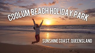 COOLUM BEACH HOLIDAY PARK  SUNSHINE COAST QUEENSLAND  Beach camping with the dog [upl. by Haliled]