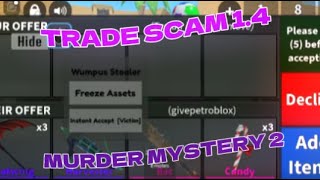 TRADE SCAM MM2 15 UPDATE  TRADE SCAM MURDER MYSTERY 2 [upl. by Nnalorac]