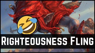 MOST FUN COMBO IN THRONE OF ELDRAINE Jeskai Righteousness Fling  Throne of Eldraine  MTG Arena [upl. by Imre]