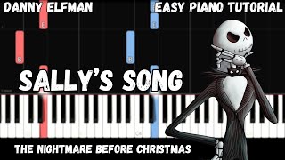 The Nightmare Before Christmas  Sallys Song Easy Piano Tutorial [upl. by Cita]