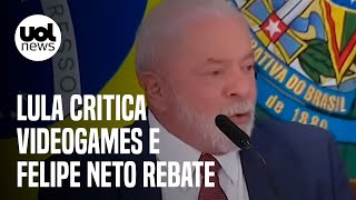 Lula critica videogames Felipe Neto rebate fala sobre jogos Erro grotesco [upl. by Hartwell]