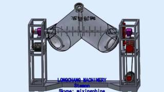 V Blender Intensifier Bar Construction 3D working Video for powder mixing production [upl. by Holman]