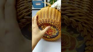 Finish Flat weaving diy rattan craftideas [upl. by Helbonnas734]