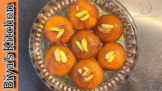 Gulab Jamun Recipe  The Traditional Sweet Dish  Biya’s Kitchen gulabjamun [upl. by Atirma]