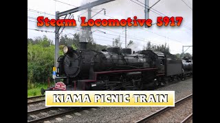 Steam Locomotive 5917  Kiama Picnic Train  Wolli Creek 14th May 2022 [upl. by Eiramenna]