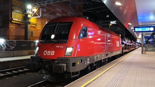 🌙Abendlicher Bahnverkehr im ÖBB Bahnhof Feldkirch mit Nightjets nach WienGraz Autoreisezug 🚗 [upl. by Shlomo]