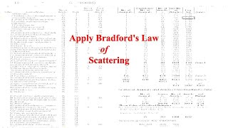 Apply Bradfords Law of Scattering [upl. by Nauqal]