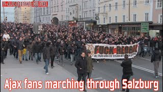 Ajax fans marching through Salzburg [upl. by Margaretta241]