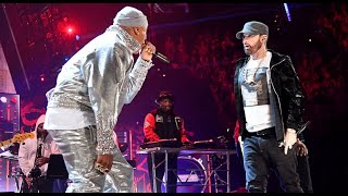 Eminem and LL COOL J Perform quotGoing Back To Caliquot and quotRock The Bellsquot at Rock Hall Of Fame [upl. by Aloiv]