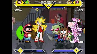 Mugen 768 SMW Mario Leafy Rouge Panty vs Zim Timmy PinkP Danger Mouse [upl. by Fezoj]