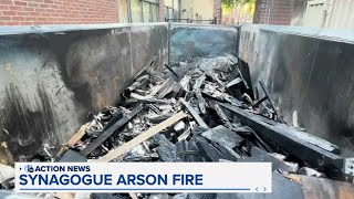 Arson investigation underway after fire outside Center City synagogue [upl. by Ynos619]