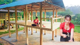 The Technique Of Spreading Flat Floor With Many Wooden Planks  Building A New Log Cabin [upl. by Ashlen]