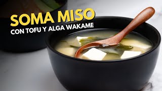 Receta Japonesa Sopa Miso Con Tofu y Alga Wakame [upl. by Haeel]