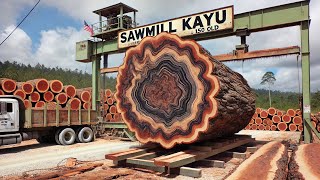 Monster Wood Logs at the Sawmill ‼ A Jaw Dropping Timber Transformation [upl. by Ydissac]