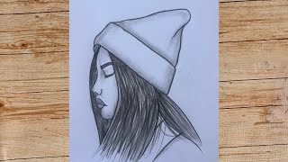 girl drawing with cap  beautiful girl drawing with cap [upl. by Ardnosak]