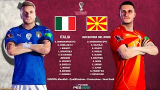 Italia vs Macedonia del Nord  Qualificazioni Mondiali 2022  Semifinali  Pes 2021 Gameplay [upl. by Teressa690]