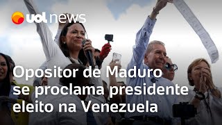 Opositor de Maduro se proclama presidente eleito na Venezuela e pede ajuda militar [upl. by Mccallion]