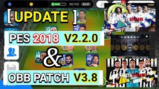 UPDATE pes 2018 android V220 amp OBB patch V38  minimumpatch [upl. by Imnubulo682]