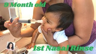 How to relieve a babys stuffy nose  Nasal Rinse for Infants and Toddlers [upl. by Eevets707]