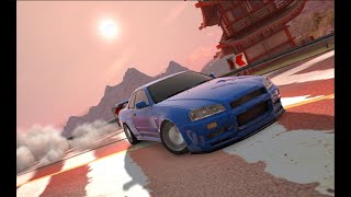 NISSAN GTR R34 skyline drifting through mountains in JAPAN in CARX STREET [upl. by Tepper]