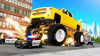 107 Biggest Lifted Vehicles Crush Cops in GTA 5 RP [upl. by Aisats745]