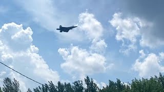 SUBMITTED F22 Raptor flying in for Quad City Air Show [upl. by Berte]