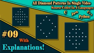 Diamond Pattern Program In C 2023  Source code in C C JAVA and PYTHON  Build AlgoLogics [upl. by Stronski]