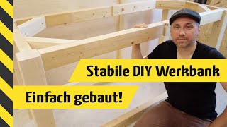 Einfache DIY Werkbank selber gebaut  Nur mit Säge und Akkuschrauber 🤩 [upl. by Nynnahs]