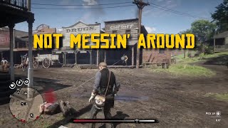 RDR2 When Sheriff Malloys got Arthurs back HIGH HONOR [upl. by Ellimak337]