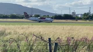 Loganair ATR 42 departs Belfast BHD 10082024 [upl. by Alliber933]