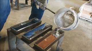 Casting zinc ingots from scrap metal [upl. by Haneehs]