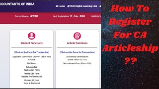 Articleship Registration Process [upl. by Adella]