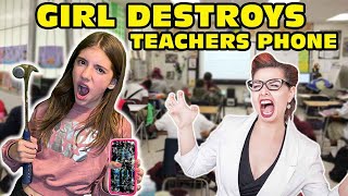 🤬Girl Temper Tantrum🤬 Smashes Teachers Phone While At School Original [upl. by Brent]