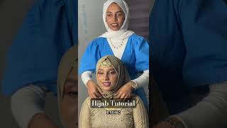 Muslim bridal hijab tutorial Part 2🫶🏼🤍hijabtutorial hijabibride glowymakeup love [upl. by Etiragram]